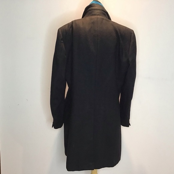 Eagle Clothes Black Wool Four Button MidLength Vintage Notch Collar Overcoat 44 - Picture 7 of 15
